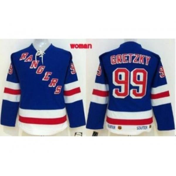 Women's New York Rangers #99 Wayne Gretzky Blue Home Stitched NHL Jersey