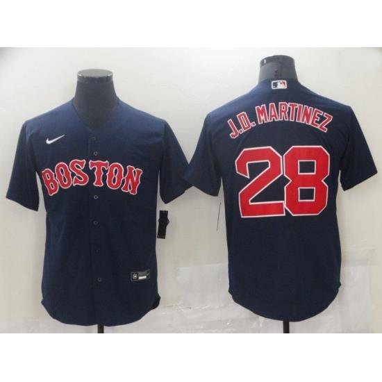 Men Boston Red Sox 28 J.D.Martinez Blue Game 2021 Nike MLB Jersey