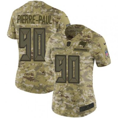 Nike Buccaneers #90 Jason Pierre Paul Camo Women Stitched NFL Limited 2018 Salute to Service Jersey