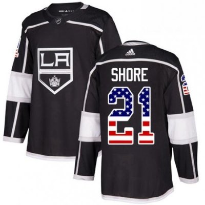 Mens Adidas Los Angeles Kings 21 Nick Shore Authentic Black USA Flag Fashion NHL Jersey