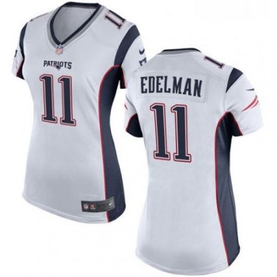 Womens Nike New England Patriots 11 Julian Edelman Game White NFL Jersey