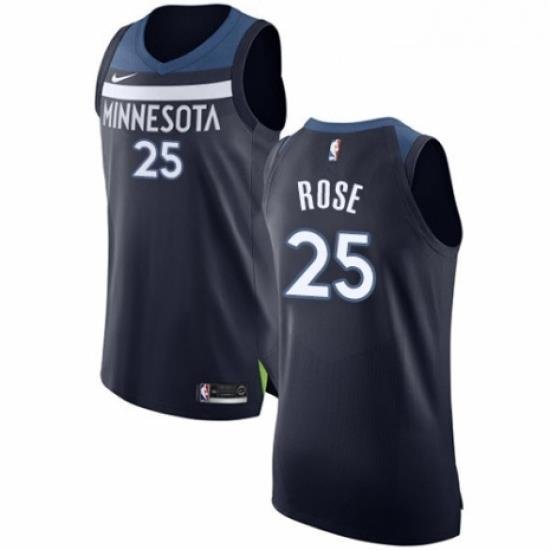 Womens Nike Minnesota Timberwolves 25 Derrick Rose Authentic Navy Blue NBA Jersey Icon Edition