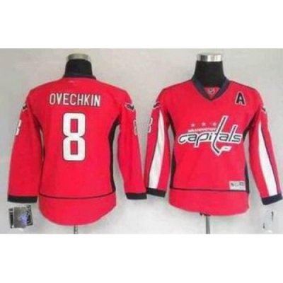 Youth Washington Capitals #8 A.Ovechkin RED jerseys