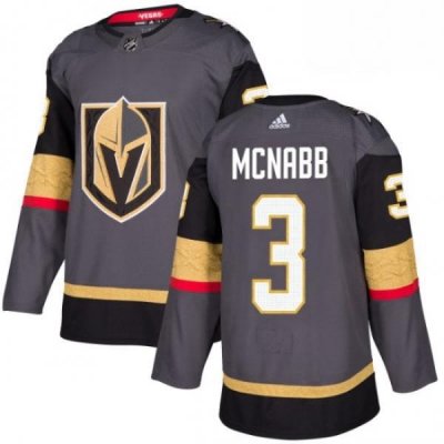 Youth Adidas Vegas Golden Knights 3 Brayden McNabb Authentic Gray Home NHL Jersey