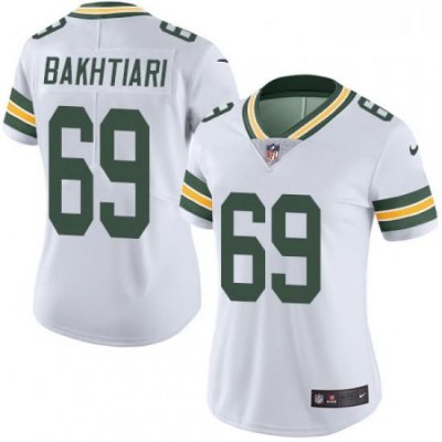 Womens Nike Green Bay Packers 69 David Bakhtiari White Vapor Untouchable Limited Player NFL Jersey