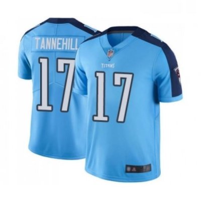 Mens Tennessee Titans 17 Ryan Tannehill Limited Light Blue Rush Vapor Untouchable Football Jersey