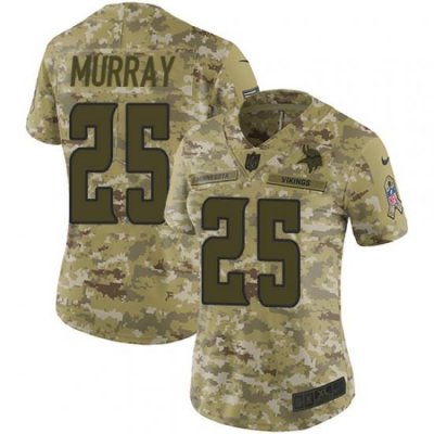 Nike Vikings #25 Latavius Murray Camo Women Stitched NFL Limited 2018 Salute to Service Jersey