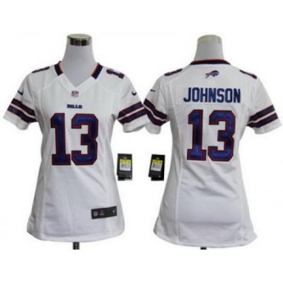 Women Nike Buffalo Bills 13# Steve Johnson White Nike NFL Jerseys