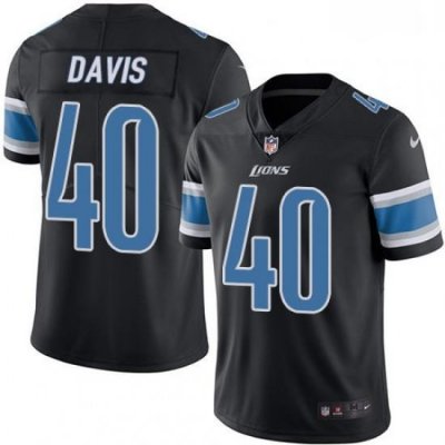 Men Nike Detroit Lions 40 Jarrad Davis Limited Black Rush Vapor Untouchable NFL Jersey