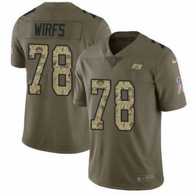 Nike Buccaneers 78 Tristan Wirfs Olive Camo Men Stitched NFL Limited 2017 Salute To Service Jersey