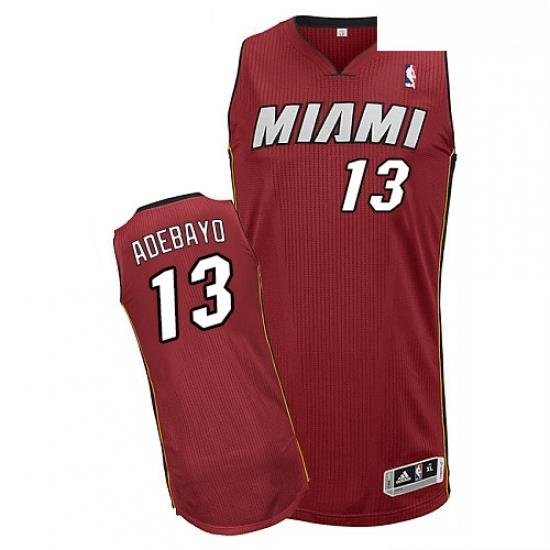 Mens Adidas Miami Heat 13 Edrice Adebayo Authentic Red Alternate NBA Jersey