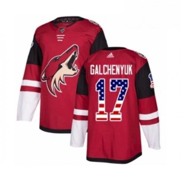 Youth Adidas Arizona Coyotes 17 Alex Galchenyuk Authentic Red USA Flag Fashion NHL Jersey