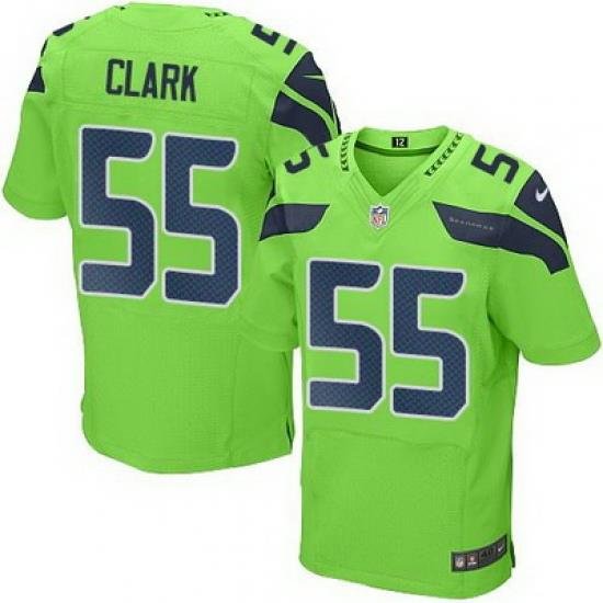 Nike Seahawks #55 Frank Clark Green Mens Stitched NFL Elite Rush Jersey