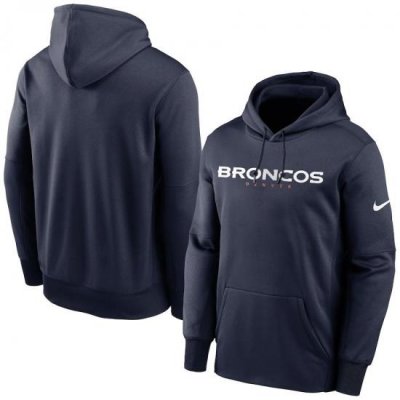 Men Denver Broncos Nike Fan Gear Wordmark Performance Pullover Hoodie Navy