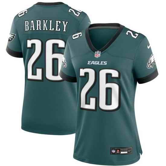 Women Philadelphia Eagles Saquon Barkley #26 Green F U S E Limited Stitched Football Jersey