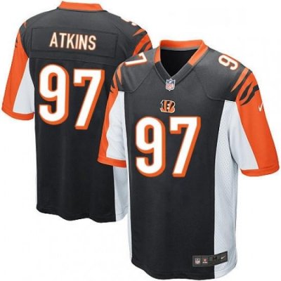 Mens Nike Cincinnati Bengals 97 Geno Atkins Game Black Team Color NFL Jersey