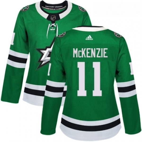 Womens Adidas Dallas Stars 11 Curtis McKenzie Authentic Green Home NHL Jersey