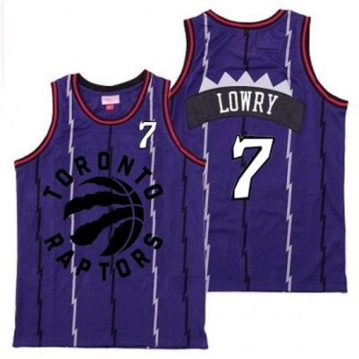 Raptors 7 Kyle Lowry Purple Retro Jersey 4