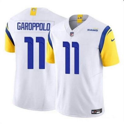 Men Los Angeles Rams 11 Jimmy Garoppolo White 2024 F U S E  Vapor Untouchable Stitched Football Jersey