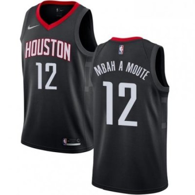 Womens Nike Houston Rockets 12 Luc Mbah a Moute Authentic Black Alternate NBA Jersey Statement Edition