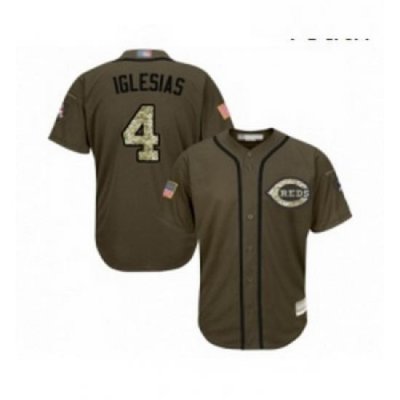 Youth Cincinnati Reds 4 Jose Iglesias Authentic Green Salute to Service Baseball Jersey