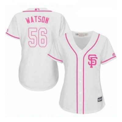 Womens Majestic San Francisco Giants 56 Tony Watson Authentic White Fashion Cool Base MLB Jersey