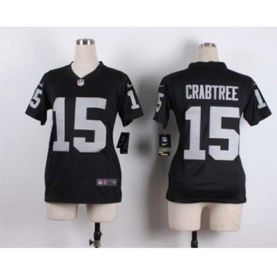 nike women nfl jerseys oakland raiders 15 crabtree black[nike][crabtree]