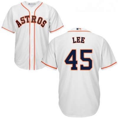 Youth Majestic Houston Astros 45 Carlos Lee Replica White Home Cool Base MLB Jersey