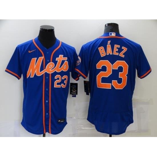 Men's Nike NeW York Mets #23 Keon Broxton Blue Elite Authentic Baseball Jersey