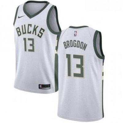 Youth Nike Milwaukee Bucks 13 Malcolm Brogdon Swingman White Home NBA Jersey Association Edition