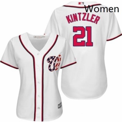 Womens Majestic Washington Nationals 21 Brandon Kintzler Authentic White Home Cool Base MLB Jersey