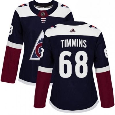 Womens Adidas Colorado Avalanche 68 Conor Timmins Authentic Navy Blue Alternate NHL Jersey