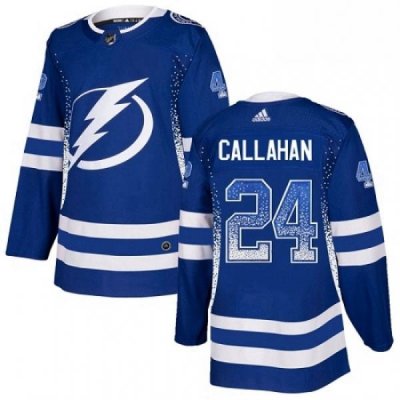 Mens Adidas Tampa Bay Lightning 24 Ryan Callahan Authentic Blue Drift Fashion NHL Jersey