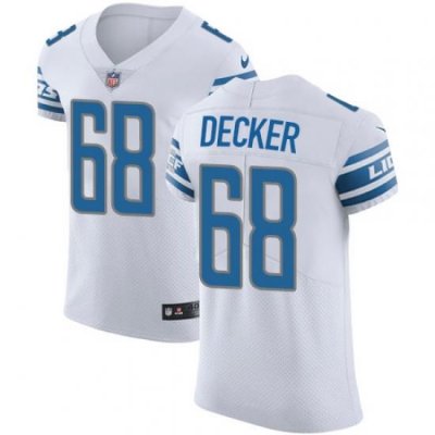 Nike Lions #68 Taylor Decker White Mens Stitched NFL Vapor Untouchable Elite Jersey