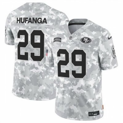 Men San Francisco 49ers 29 Talanoa Hufanga 2024 F U S E Arctic Camo Salute To Service Limited Stitched Football Jersey