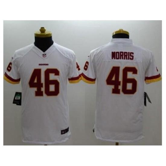 Youth Nike Washington Redskins #46 Alfred Morris White Stitched NFL Limited Jersey