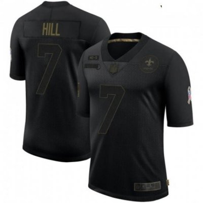 Youth New Orleans Saints 7 Taysom Hill Black 2020 Salute To Service Limited Jersey