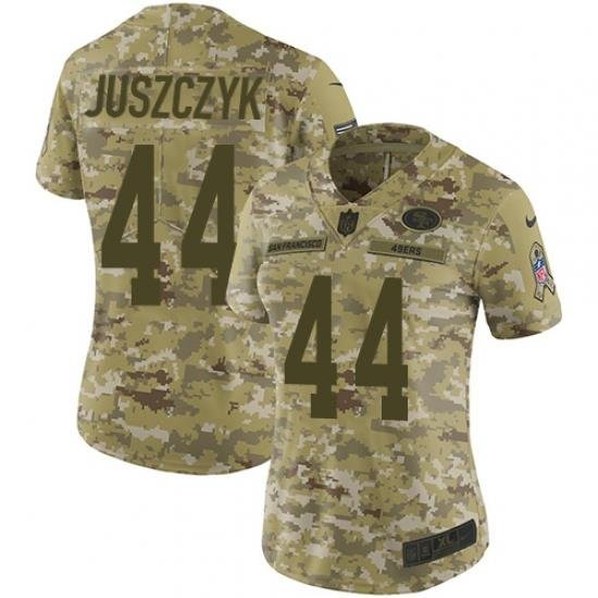 Nike 49ers #44 Kyle Juszczyk Camo Women Stitched NFL Limited 2018 Salute to Service Jersey