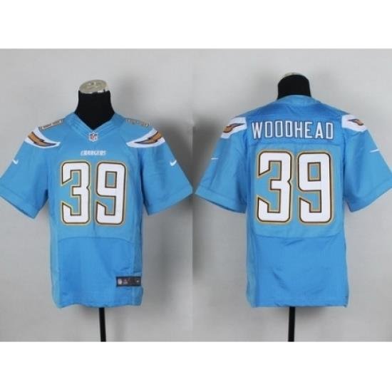 Nike San Diego Chargers 39 Danny Woodhead Light Blue Elite NFL Jersey