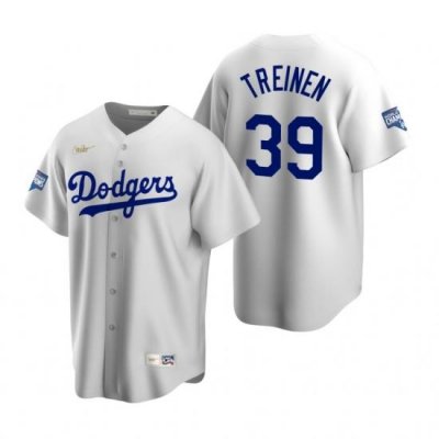 Men Brooklyn Los Angeles Dodgers 39 Blake Treinen White 2020 World Series Champions CooperstoWn Collection Jersey