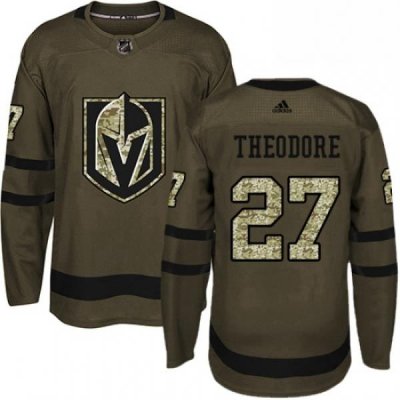 Youth Adidas Vegas Golden Knights 27 Shea Theodore Authentic Green Salute to Service NHL Jersey