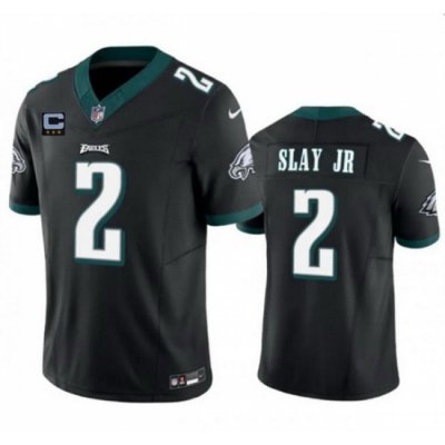 Men Philadelphia Eagles 2 Darius Slay JR Black F U S E With 3 Star C Patch Vapor Untouchable Limited Stitched Football Jersey