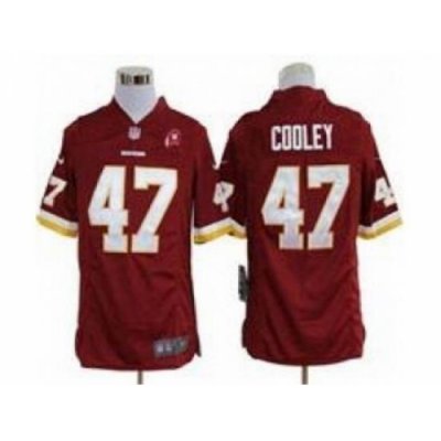 Nike Washington Redskins 47 Chris Cooley Red Game 80TH Patch NFL Jersey