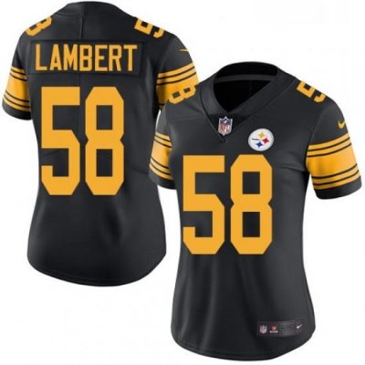 Womens Nike Pittsburgh Steelers 58 Jack Lambert Elite Black Rush Vapor Untouchable NFL Jersey