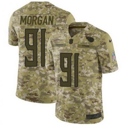 Nike Titans #91 Derrick Morgan Camo Mens Stitched NFL Limited 2018 Salute To Service Jersey