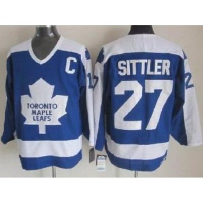 Toronto Maple Leafs 27# Sittler 1978 CCM Vintage Throwback Blue NHL Jerseys