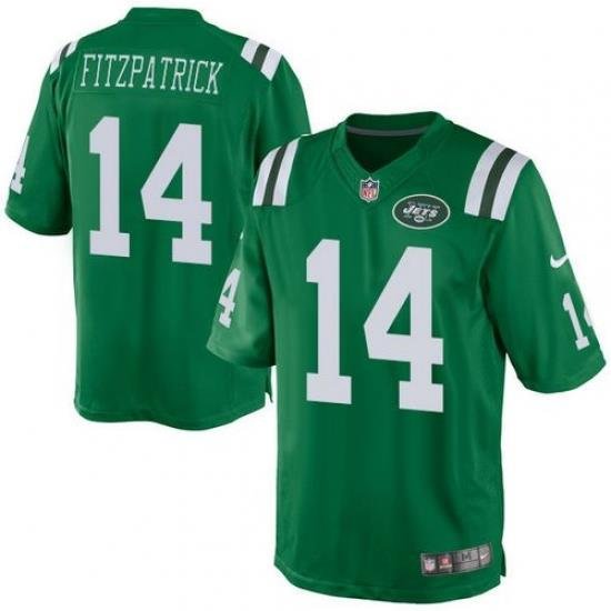 Nike Jets #14 Ryan Fitzpatrick Green Mens Stitched NFL Elite Rush Jersey