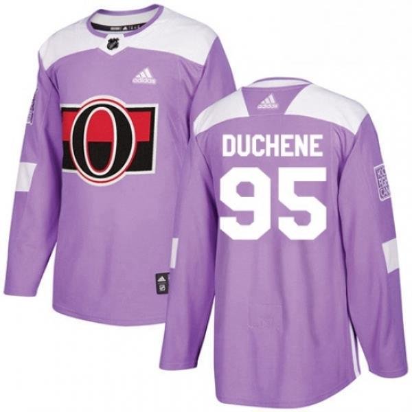 Mens Adidas Ottawa Senators 95 Matt Duchene Authentic Purple Fights Cancer Practice NHL Jersey