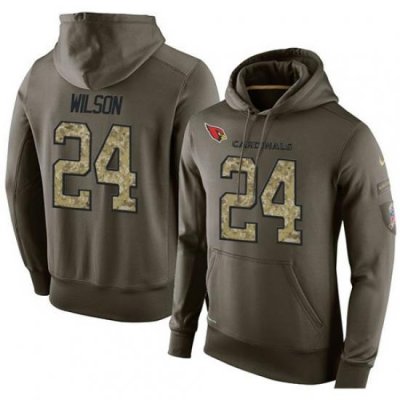 NFL Nike Arizona Cardinals 24 Adrian Wilson Green Salute To Service Men Pullover Hoodie