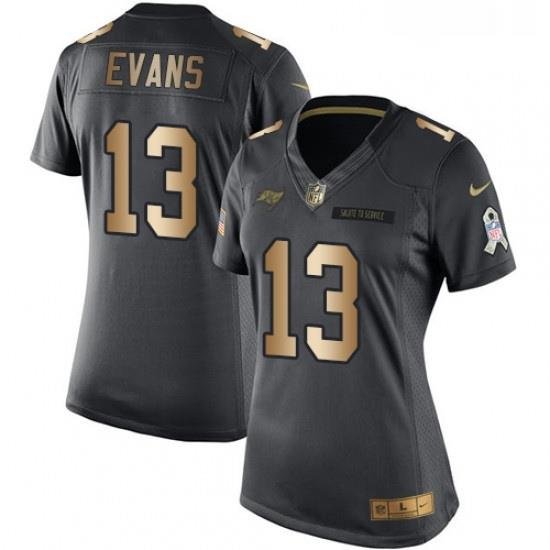 Womens Nike Tampa Bay Buccaneers 13 Mike Evans Limited BlackGold Salute to Service NFL Jersey